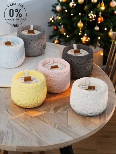 1pc, Christmas Festive Candle, Moon Texture Appearance, Relaxing And Romantic Fragrance Candle, Aromatherapy Candle, Christmas Decorations Candle, Smokeless Candle, Soy Candles, Non-Paraffin, Luxury Handcrafted Aromatherapy Candles, And Long-Lasting Aroma, Odor Elimination, Gifting, Best For Men And Women For Birthday/ Christmas, Dinner Lighting, Prop/Assist In Marriage Proposals, And Relaxation, Bestfriend Gifts, Gift For Woman