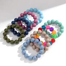 1pc Fashionable Bohemian Style Multicolored Acrylic Beaded Bracelet, Suitable For Women Daily Wear - Bohemian Bead Bracelet - View 9