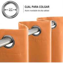 NANWEI Cortinas Blackout con Aislamiento Térmico para Recámara Ventana, con Ojales en la Parte Superior, Suave 100% Poliéster Tela Impermeable, Reducción Ruido, 2 Paneles, 132 x 241 cm,(132An x 213.3Al cm (2 Paneles) Amarillo cálido) - Tipo32 - Ver 3