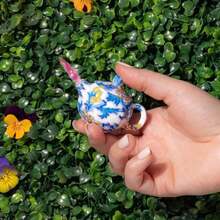 Imperial Phoenix Teapot Lighter - Elegant & Refillable, Exquisite Pattern, Unique Design, Gift For Tea Lovers, Mythology Lovers - 藍白色 - 查看 2