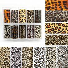 Leopard & Cheetah Print Nail Foils - Transfer Art Foil Stickers - Winter Nail Decorations - Laser Starry Sky Paper Manicure Accessories For Women - 1 Box{Inchcolorinch:InchLeopard Print 01inch} - 豹紋 01 - 查看 5