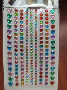 1-8 Sheets Self Adhesive Pearl Stickers Flat Back Pearls For Craft Hair Face Makeup Nail Cell Phone Scrapbooking Decor, Heart, Star Shaped - Multicolor - View 22