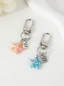 1pc Ocean Animal Starfish Keychain Creative DIY Handmade Men's Charm Car Keychain Personalized Fashion Handbag Backpack Pendant Accessories Popular Summer Beach Starfish Keychain Souvenir Keychain Boyfriend Birthday Gift Family And Friends Novel Jewelry Gift Unique Christmas Gift