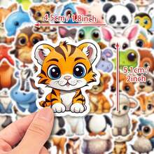 50张卡通动物贴纸，混合可爱老虎贴纸，防水乙烯基贴纸，适合青少年和成人，动物园贴纸，可用于水瓶、书籍、吉他、笔记本电脑、剪贴簿等。 - 彩色 - 查看 4