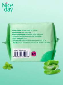 Niceday 48pcs (40pcs/155mm + 8pcs/285mm) Aloe Vera Sanitary Pads, Aloe Vera Liners, Daily Use Ultra-Thin Menstrual Pads, Night Use Super Soft Period Care Pads, Breathable And Dry, No Irritation, No Leakage For Heavy Flow - 48pcs (40pcs/155mm+8pcs/285mm) - View 4