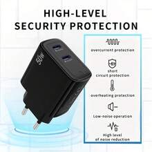 50W USB-C 充电器，快速充电器插头和 6.6 英尺/4.9 英尺/3.3 英尺 Type-C 转 C 数据线，适用于 Galaxy S24 Ultra/S25 Plus/S25 Ultra/S23 FE/S22+/S21/S20、A56 5G/A36、Note 20，兼容 17/16/15/14，Type-C 手机电源充电插头 - 查看 3