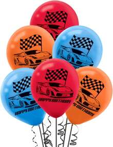 Amscan  Birthday Latex Balloons - 12' | Assorted Colors | Pack Of 6 - 黑白 - 查看 1