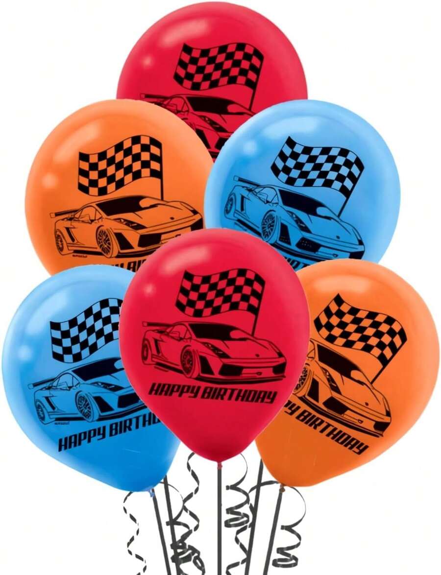 Amscan  Birthday Latex Balloons - 12' | Assorted Colors | Pack Of 6 - 黑白 - 查看 1