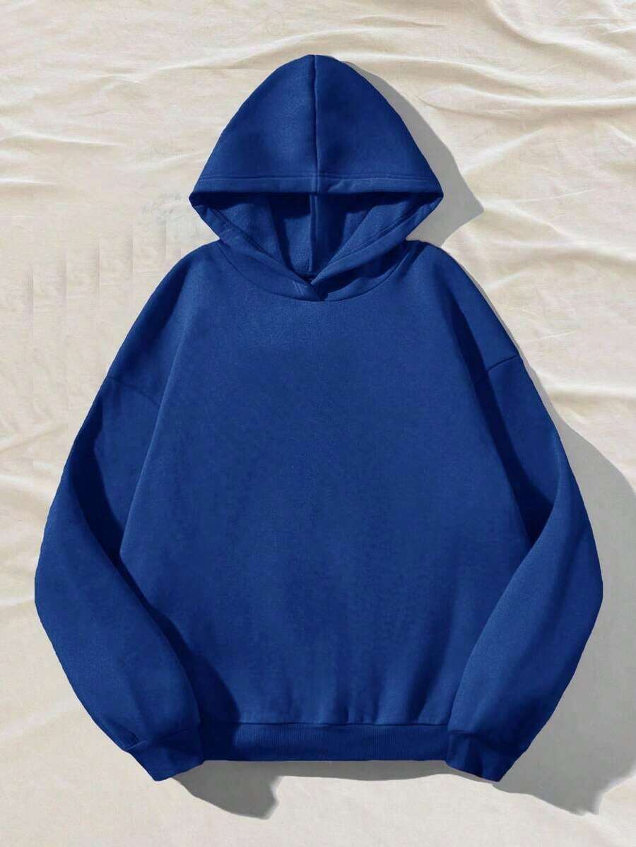 Sudadera SudaderaschristmasAttitoon Casual Minimalist Navy Blue Hooded Long Sleeve Loose Fit Thick Sweatshirt For Women, Suitable For Autumn/Winter,FallLoose And Comfortablewinter Clothes For Women>Sweatshirtswinter Clothes For Women>Sweatshirts - 寶藍色 - 查看 1