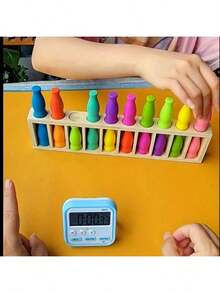 20pcs Color Matching Bottle Guessing Game, Color Strategy Board Game With Colored Bottle Caps. Suitable For Family Game Night, Birthday Party Or Halloween Party. This Is An Educational Game That Can Improve Memory And Problem-Solving Skills For Teenagers And Adults. It Includes 20 Bottles With Colored Caps, Perfect For Team Games And Strategic Thinking. (Bottle Colors Are Random) - Multicolor - View 2