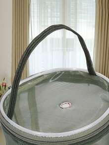 彩色尼龙网眼抽绳袋，大容量毛线收纳袋，带抽绳 - 耐用手工拉链收纳袋，适用于毛线、钩针编织 - 玫瑰红/紫色，毛线收纳袋 - 彩色 - 查看 3