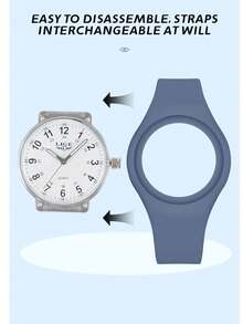 LIGE Fashionable New Quartz Watch, Detachable Watch Case, Waterproof For Daily Use, Multi-Color Strap, Simple And Elegant Watch For Boy And Girl.