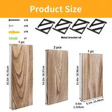 Tomnk 4pcs Floating Shelves For Wall, Bathroom Organizer Shelf, Different Sizes Farmhouse Wall Shelf For Bedroom, Bathroom Storage, Living Room And Kitchen Decor - Nhiều màu - Xem 5