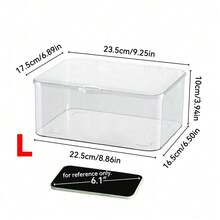 1个透明药盒，带翻盖，防尘家用收纳盒，多功能桌面收纳盒，可存放药片、保健品和化妆品