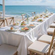 1Pc White Wrinkle-Resistant Polyester Tablecloth - Halloween Christmas Birthday Party Decor, White Table Cover For Outdoor Picnics, Weddings, Camping, Kitchen