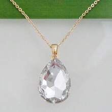 Navachi 18k Gold Plated Water Drop Pear-Shaped  Pendant Necklace 16inch+2inch{Inchcolor_nameinch:InchWhiteinch} - White - 查看 7