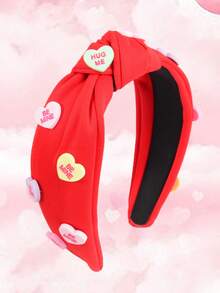 1件甜美优雅的纯色布艺字母爱心发箍，宽结头饰，适合女性佩戴，可用于派对、情人节、日常佩戴，也可作为送给女友的礼物，是女士头饰的理想之选。 - 彩色 - 查看 8