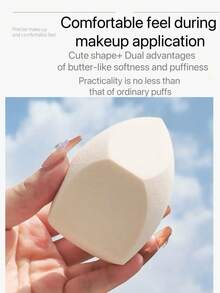 Oversized Makeup Sponge, Jumbo Makeup Sponge. Hydrophilic Material, Expands When Wet, Quick Makeup Application, Soft & Skin-Friendly, Suitable For Foundation, Reusable & Non-Shedding, High Density & Resilience, Top Choice For Makeup Tools,Cheap,Stocking Stuffers,Makeup,Makeup Tools,Cheap Stuff,Gifts,Gifts For Women,Christmas Gifts - Beige - View 4