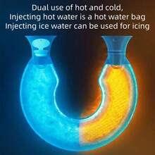 Bolsa de agua caliente con forma de U - Almohadilla de calefacción eléctrica gratuita para alivio del dolor de cuello y hombros, almohada cervical a prueba de explosiones con funda suave