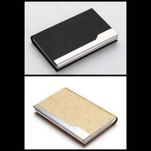 名片夹大容量 PU 收纳盒，适用于办公室、展会学校用品、返校季的便携式收纳盒 - 皮質商務名片夾 - 查看 18