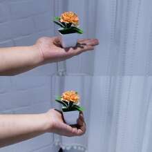 1件/3件/6件 仿真植物 迷你人造绿植盆栽 带花 家居装饰 室内 办公桌 房间 农舍 浴室装饰 - 彩色 - 查看 5
