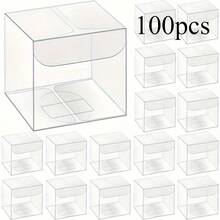 25/50/100 hộp quà trong suốt - Hộp quà nhựa trong suốt 5.08*5.08*5.08cm, thích hợp cho đám cưới, tiệc tùng và các dịp khác - Chất liệu PVC bền | Hộp quà thời trang | Hộp quà bền | Hộp quà cưới, bao bì và bảo quản quà tặng, thích hợp cho các ngày lễ, tiệc tùng, Ngày Valentine, quà tặng cô dâu, sinh nhật và các dịp khác, bao bì và bảo quản quà tặng, không tiếp xúc với thực phẩm. - Nhiều màu - Xem 1