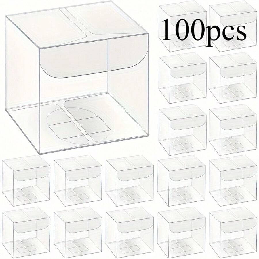 25/50/100 hộp quà trong suốt - Hộp quà nhựa trong suốt 5.08*5.08*5.08cm, thích hợp cho đám cưới, tiệc tùng và các dịp khác - Chất liệu PVC bền | Hộp quà thời trang | Hộp quà bền | Hộp quà cưới, bao bì và bảo quản quà tặng, thích hợp cho các ngày lễ, tiệc tùng, Ngày Valentine, quà tặng cô dâu, sinh nhật và các dịp khác, bao bì và bảo quản quà tặng, không tiếp xúc với thực phẩm. - Nhiều màu - Xem 1