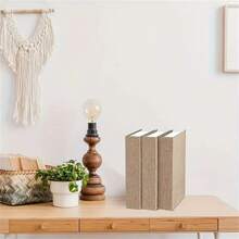1/3件装装饰书盒 现代仿书收纳盒 亚麻仿书 适用于书架装饰 咖啡桌书籍 DIY工艺品 - 彩色 - 查看 5