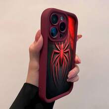 Diseño de telaraña ¿Qué funda navideña para teléfono es adecuada para fundas de teléfonos   17  16 Pro Max  15 Pro Max  13 y  12? Fabricada en material TPU, proporciona protección a prueba de golpes y caídas. Es un gran regalo para familiares, amigos, novios, novias en otoño y Halloween. - Rojo - Ver 3