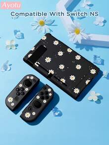 花朵图案保护壳（兼容Switch）,兼容Switch OLED/Switch Ns/New Switch2(2025),无需拆卸保护壳即可安装于底座