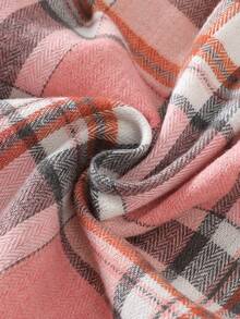 Niedliches kariertes Mädchenkleid mit Herz-Stickerei für Frühling und Herbst