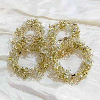 Gold Ball Star Festive Decorations, Pearl Bead Garland For Christmas Tree Decor, Christmas Decorations; Christmas Scene Decoration For Malls, Shop Windows, Christmas Tree