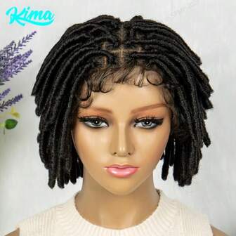 Peluca de rastas sintéticas, peluca trenzada de encaje sin nudos, peluca trenzada de encaje frontal, peluca de cabello trenzado africano de encaje completo para hombres y mujeres