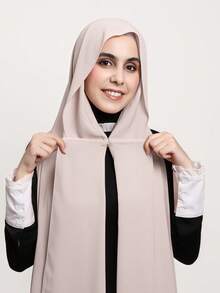 1 st. 3-i-1-instant chiffong hijab med inbyggda magneter och underkåpa/allt-i-ett instant hijab - inga nålar, halkfri passform, enkel att bära på några sekunder. Lämplig för daglig abaya-matchning, utomhusaktiviteter, böner och tillbedjan. - Magnetisk chiffong hijab - Visa 20