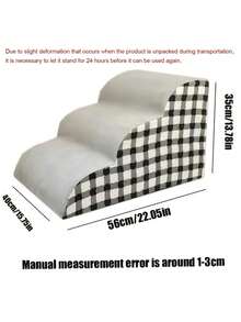 三级高密度泡沫宠物坡道/台阶 - 防滑宽大设计，适用于老年犬/小型犬，辅助宠物攀爬沙发/床，帮助受伤宠物行动。