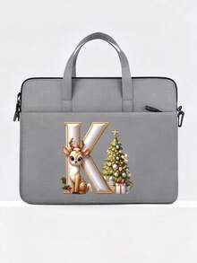New Christmas Letter Graphic Laptop Bag, Fits 14-Inch Laptop Or Tablet, Fashionable Water-Resistant Fabric Briefcase For Men Christmas Bags