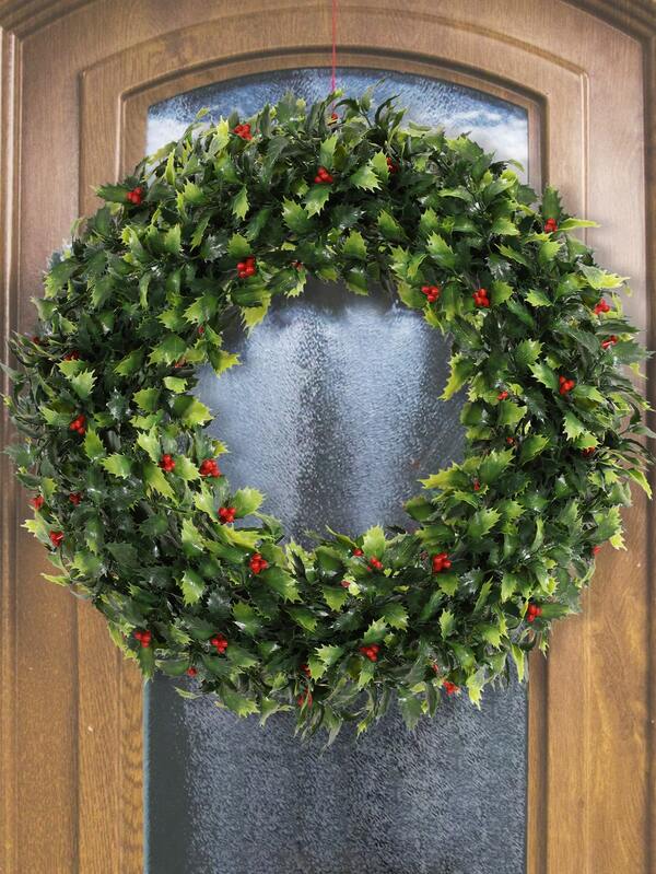 1/2 Pcs Artificial Cedar Wreath, Aglaia Odorata Wreath, Boxwood Wreath, 41cm/16.14 Inches, Artificial Plant, Artificial Flower, Artificial Plant, Green, PE Material, School Dormitory Office Decoration, Outdoor Gathering Event Festival Birthday Party Decoration, Home Entrance Hotel Restaurant Living Room Bedroom Wedding Banquet Kitchen Garden Decoration, Christmas Decoration