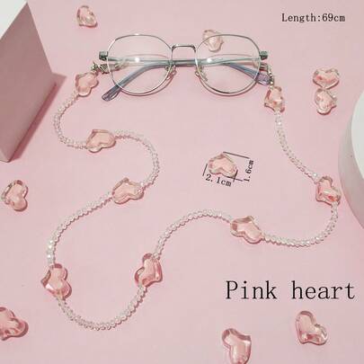 1pc Faux Crystal Cherry Bead Eyeglass Chain For Women