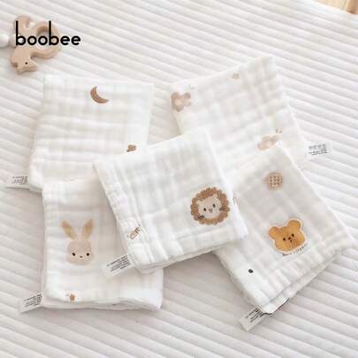 5pcs Baby Bibs, Newborn Super Soft & Comfortable Small Towels, Multi-Purpose Baby Washcloths - Skin-Friendly & Highly Absorbent, Washable & Colorfast, Perfect Gift For Baby On Christmas, Halloween, Thanksgiving!