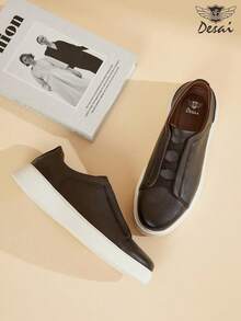 DESAI 1 par herrskor med slip-on-funktion, bekväma campusskor med mångsidig mocka och mjuk botten, enkla och andningsbara - Brun - Visa 4