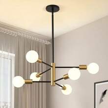 Modern Chandelier Ceiling Light Fixture Sputnik Chandeliers Gold And Black Farmhouse Chandelier Over Table 12-Light Height Adjustable Chandeliers For Dining Room, Living Room,Kitchen Island - 多頭枝形吊燈 - 查看 6