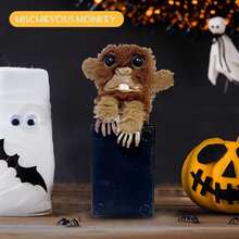 Surprise Prank Monkey Toy, Realistic Monkey Prank Toy, Prank Scream Monkey Doll Toy, Pop Up Monkey Prank Toys, Prankster Funny Gift For Halloween Fools Day - Black - View 9