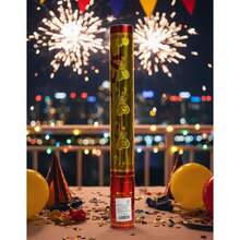 5pz Celebración fácil Tubo de confeti explosivo Decoración de fiestas Cumpleaños/Boda/Jóvenes divertidos - Dorado - Ver 5