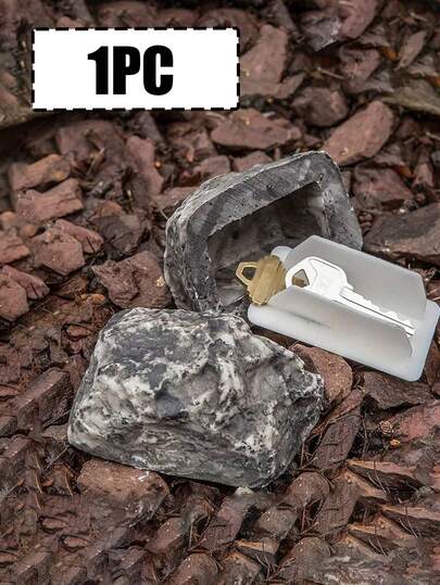 1pc Key Hider-Hide Spare Keys In Imitation Stone - Looks And Feels Like Real Stone. This Key And Cash Hider Is The Same Size, Shape, Texture, And Color As Real Stone. This Outdoor Key Hider Cleverly Hides Keys In Plain Sight. This Decorative Outdoor Key Hider Can Be Hidden In Shrubs, Grass
