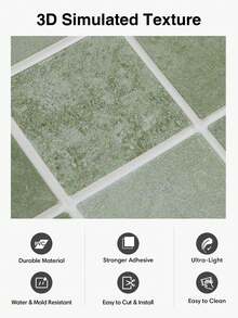 1/10/20 PCS Square Peel And Stick PVC Wall Panels, Decorative Wall Stickers, 3D Self-Adhesive Wall Stickers, Multiple Colors, Home DIY Wall Decoration, Simple Decoration, Waterproof, Heat-Resistant, For Kitchen, Bedroom, Living Room - Multicolor - View 12