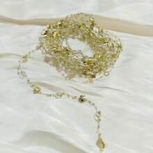 Gold Ball Star Festive Decorations, Pearl Bead Garland For Christmas Tree Decor, Christmas Decorations; Christmas Scene Decoration For Malls, Shop Windows, Christmas Tree