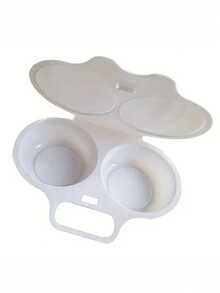 1 pezzo/Nero 1 pezzo/Bianco 2 pezzi Cuocitore per uova alla piastra a microonde, Steamer per uova rotondo in polistirene PS per omelette - Accessorio da cucina, utensile da cucina