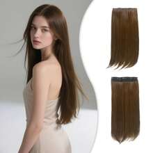22 Zoll 5-Clip gerade Haarverlängerungen - hitzebeständiges synthetisches Weft für Frauen, Weihnachtsparty & Festival Frisur, täglicher Gebrauch Mehrfarbige Haarverlängerung (55cm, einfach Clip-In)