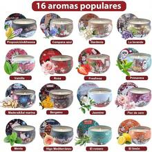 Velas Aromáticas de Soja 100% Pura - Juego de 16 en Lata con Diferentes Aromas para Relajación, Meditación y Yoga - Regalo para Mujer en Cumpleaños o Aniversario - Rojo - Ver 5
