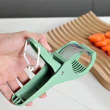 Stainless Steel Carrot & Banana Slicer – Multi-Fruit Vegetable Cutter With Ergonomic Handle (6.69-Inch Blade, Dishwasher ) - Green - View 5